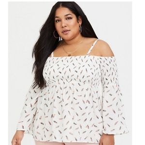 Torrid feather challis shirt size 2